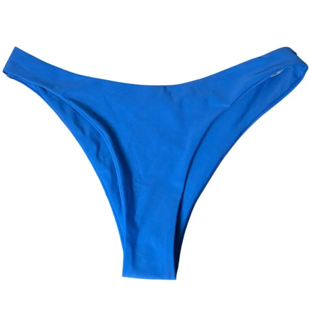 Zaful NWT Size 6 Women Bikini Blue Bottoms High Cut Cheeky